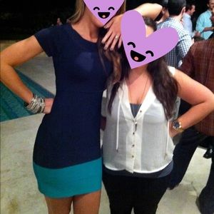 BCBG two tone bandage dress